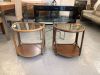 Paire de table d’appoint en rotin