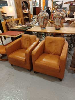 Paire de fauteuils club