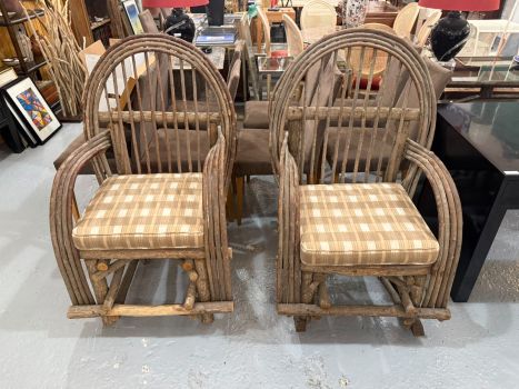 Paire de fauteuils rustiques style Adirondack