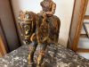 Cavalier birman en bois sculpté et polychromé