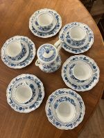 Service à thé bleu en porcelaine allemande