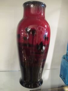 vase flambé à décor oriental