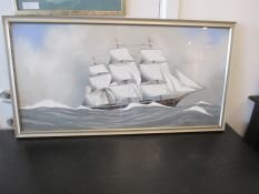 3 Tableaux marines signées L Haffner