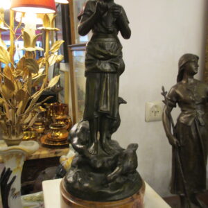 Bronze le jeune femme aux oies