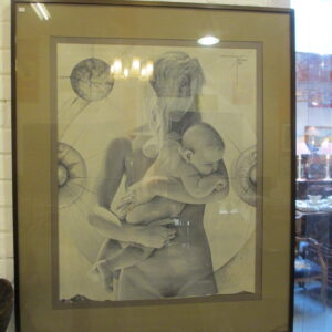 Lithographie femme à l'enfant