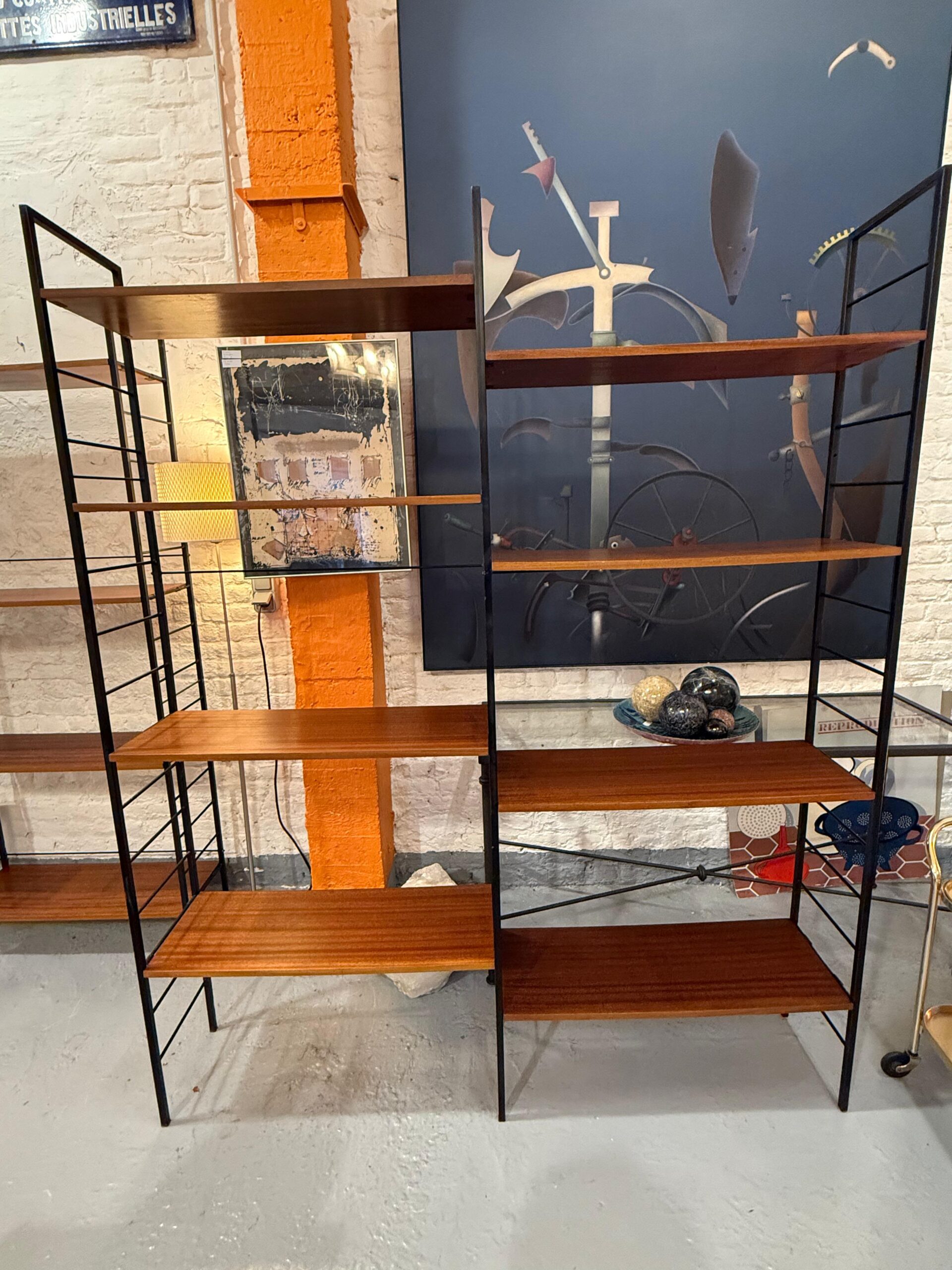 Double étagère modulaire années 60 