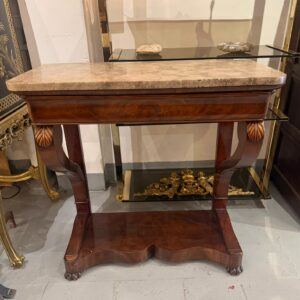 Console en acajou avec marbre