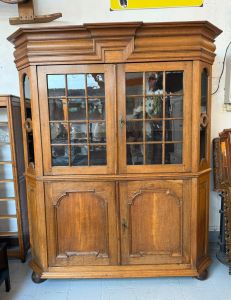 Vitrine deux corps en chêne massif