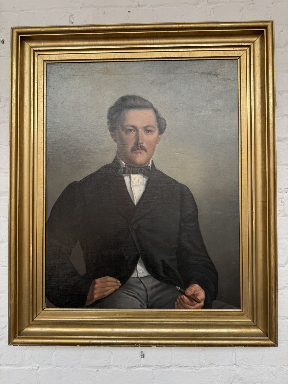 Grand portrait d’homme du XIXe siècle – Huile sur toile