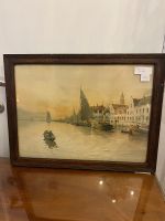 Lithographie d&rsquo;un port signé Ferdinand Coenraets